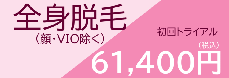 全身脱毛 (顔・VIO除く) 初回トライアル 61,400円